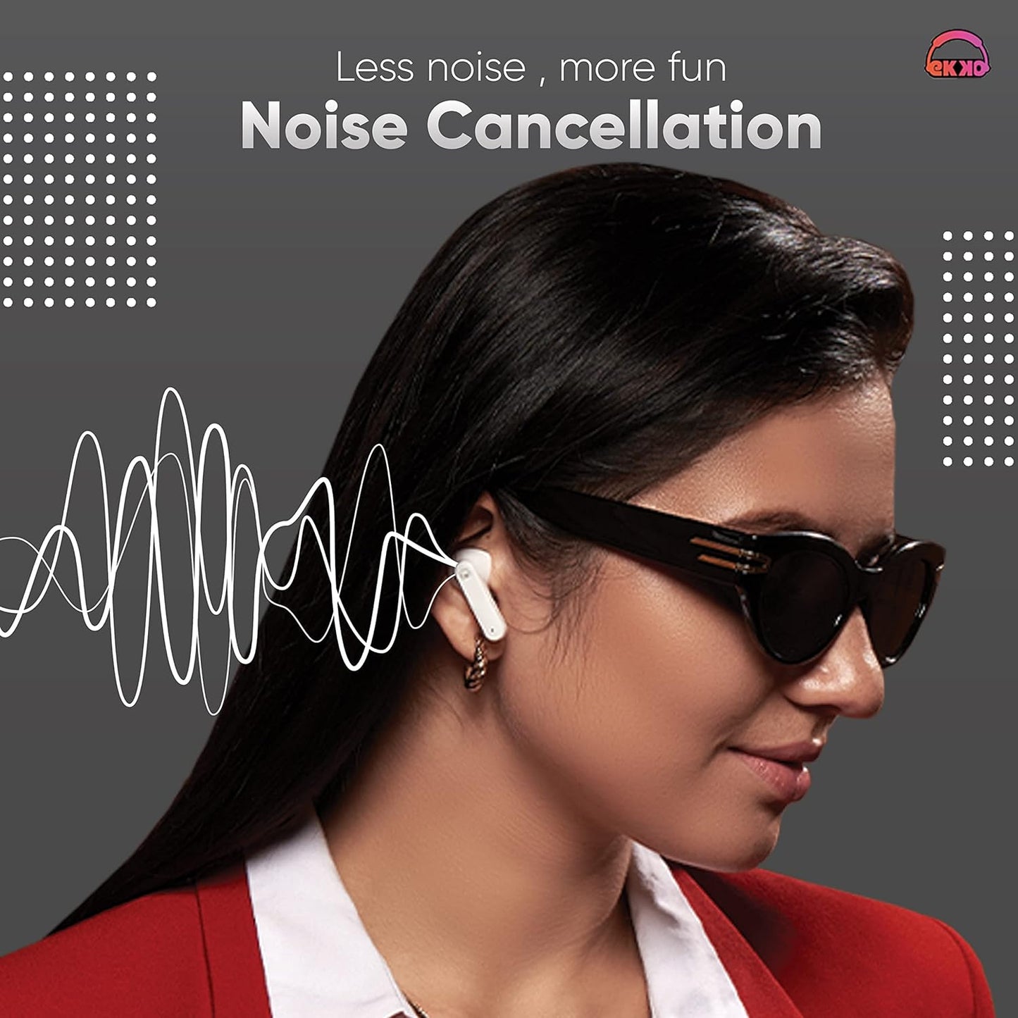 EKKO Earbeats T04 TWS: ENC Call Noise Cancellation, 50H Playtime, 10MM Driver, Twin Connect, Type-C Fast Charging, Siri & Google Assistant