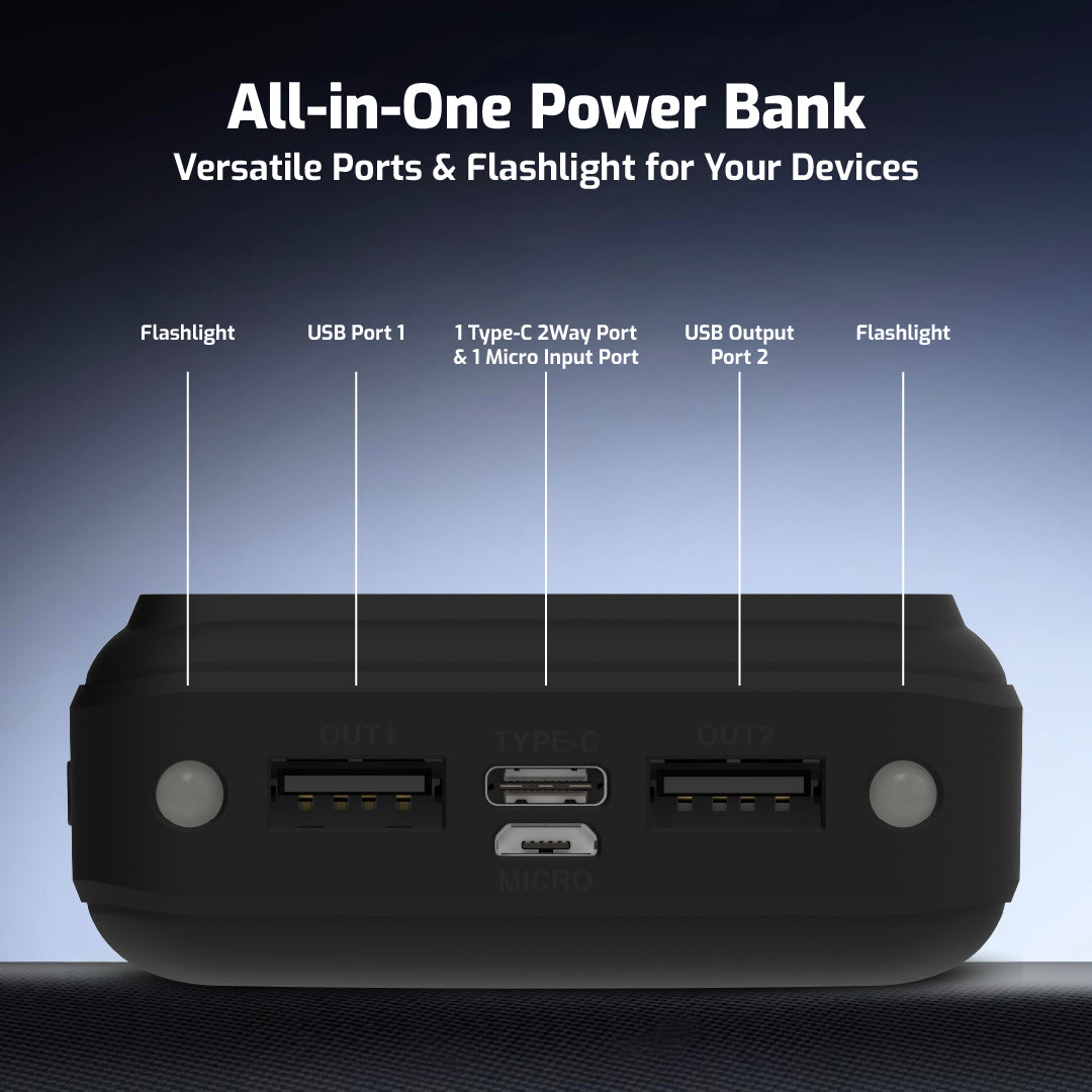 Digimate 20000mAh Power Bank | LED Display Dual Input Type-C Output | 22.5W Fast Charging (Black, DG-PB-2003)