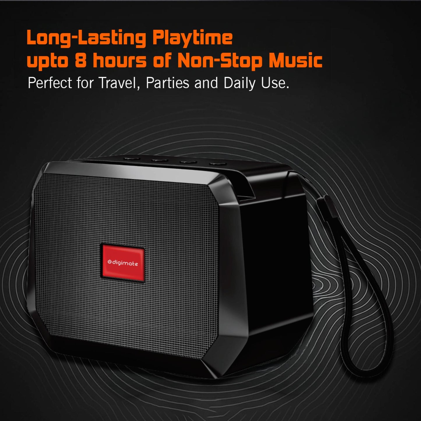 Digimate Boom Brick 10W Bluetooth Speaker with 800mAh Battery, 8H Playtime, Deep Bass Sound ( (DG-S-Boom, Black)