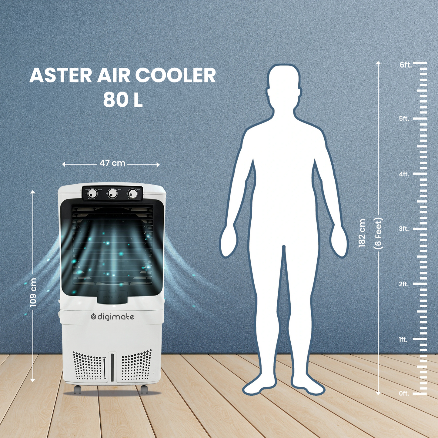 Aster 70L Air Cooler with Heavy-Duty Motor & Honeycomb Cooling (DG-MIDASTER-K701L)