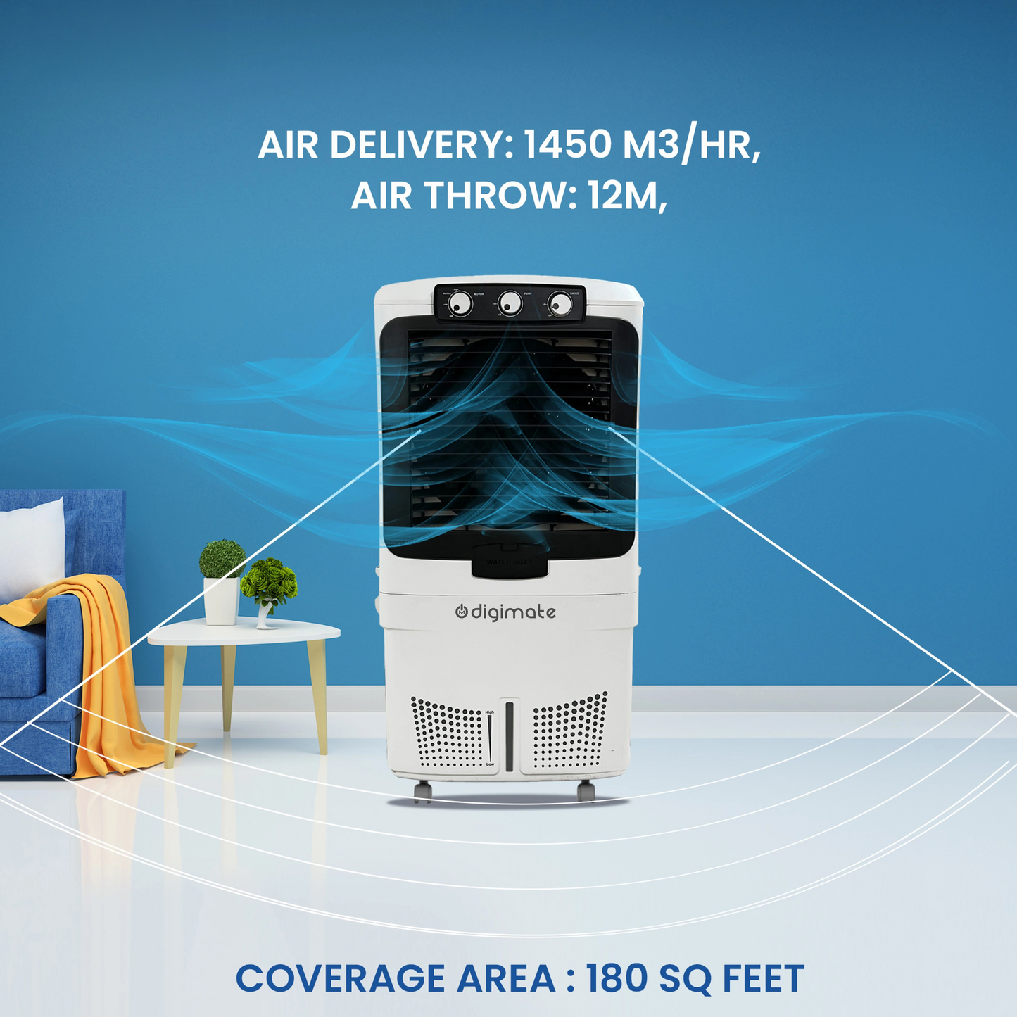 Aster 70L Air Cooler with Heavy-Duty Motor & Honeycomb Cooling (DG-MIDASTER-K701L)