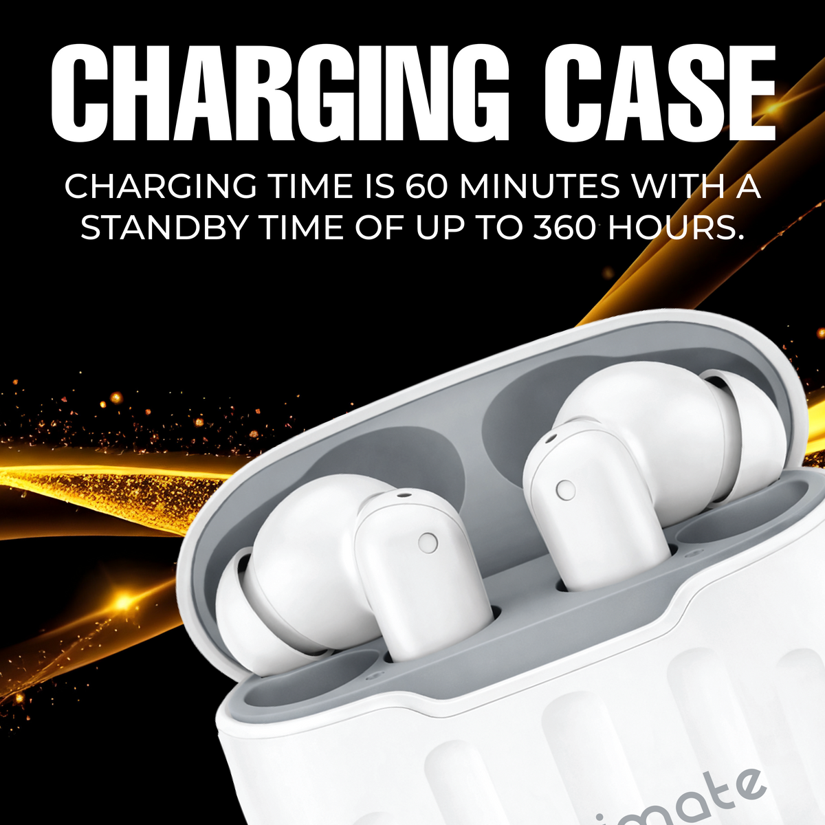 Digimate Budmax TWS Earbuds | Up to 100 Hours Playtime | Bluetooth 5.0 | Type-C Fast Charging | HD Dual Mic | IPX4 Water Resistant Wireless Earbuds (DG-EB-BUDMAX)