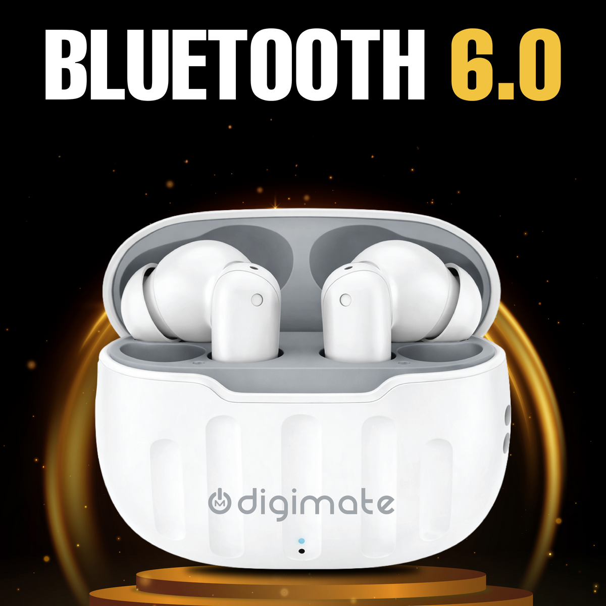 Digimate Budmax TWS Earbuds | Up to 100 Hours Playtime | Bluetooth 5.0 | Type-C Fast Charging | HD Dual Mic | IPX4 Water Resistant Wireless Earbuds (DG-EB-BUDMAX)