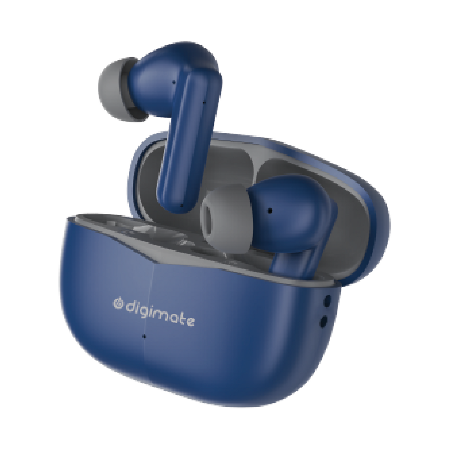Digimate Budmax True Wireless Earbuds With 30H Playtime, Bluetooth 5.2, Dual Mic for Clear Calls, 300mAh Battery, Type-C Fast Charging, Voice Assistant Enabled (Blue)