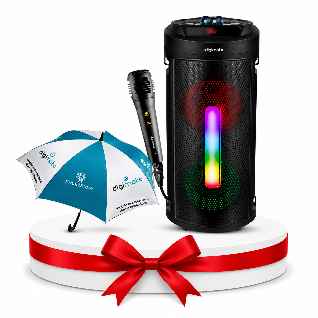 Independence Day Offer | Digimate BAZOOKI 40W Bluetooth Party Speaker with Mic, RGB Lights & 15H Playtime with DIGIMATE UMBRELLA FREE!