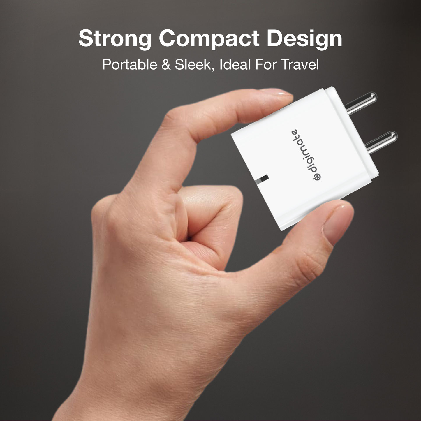 Digimate Quick Dual Port Charge 15W Wall Charger With Type C Cable (White-DG-ADP-1002)