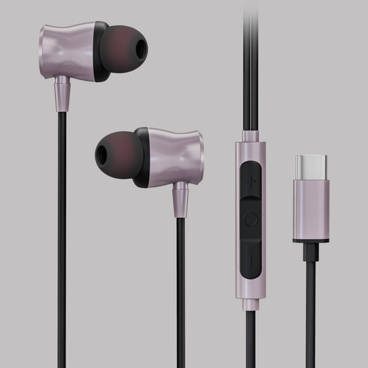 Digimate Drumbeat Hands-Free C-Type Earphones with Built-in Mic, Bass Boosted, Tangle-Free Cable & Call Control (DG-HF-1003)