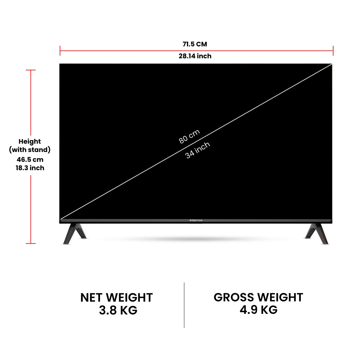 Digimate 32-Inch Frameless HD Smart LED TV with Google Assistant Voice Remote & Dolby Audio (DG-LED-3202) 2 Year Warranty