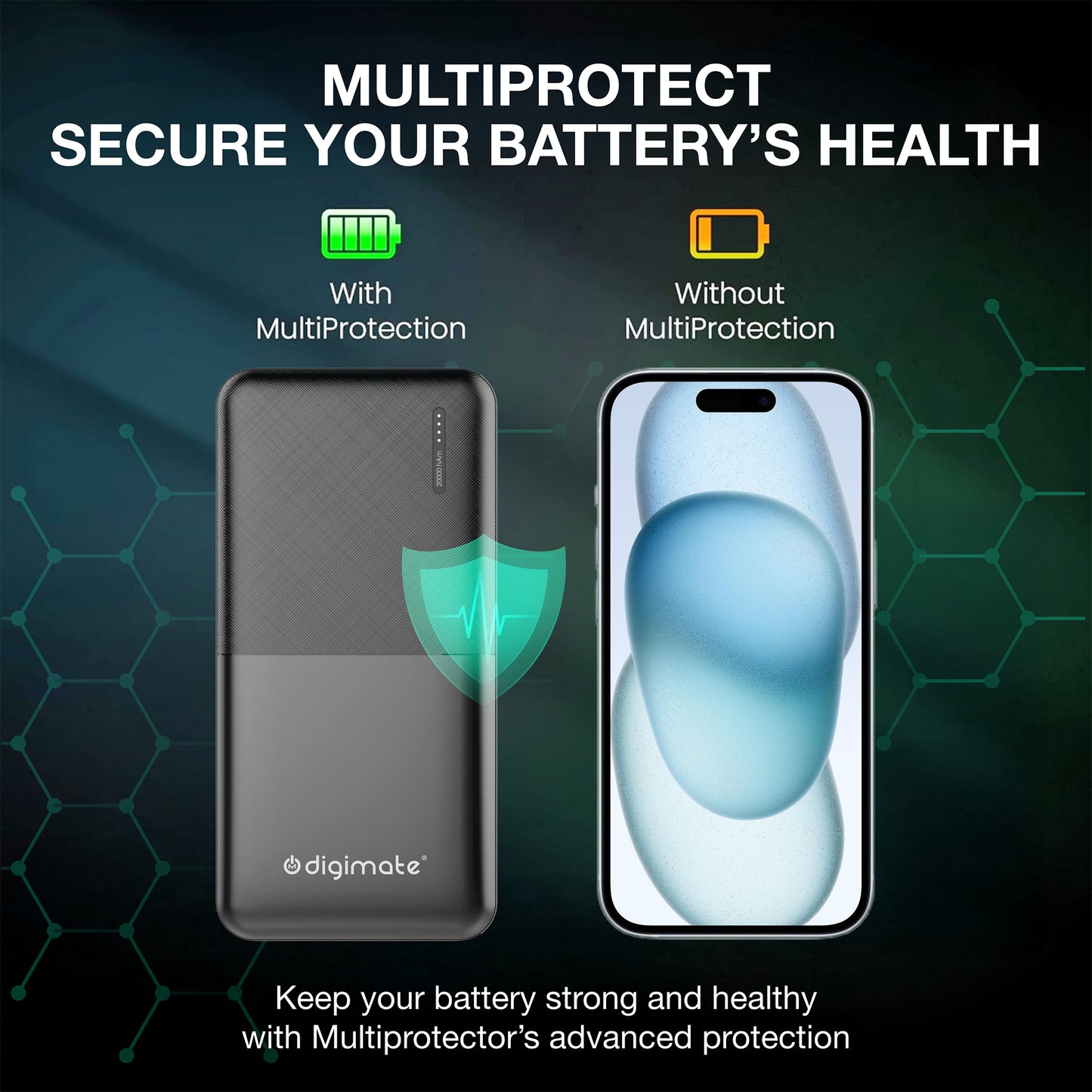 Digimate 20000mAh Power Bank, 10W Dual USB Fast Charging Quick Charge (DGPB-2002, Black)