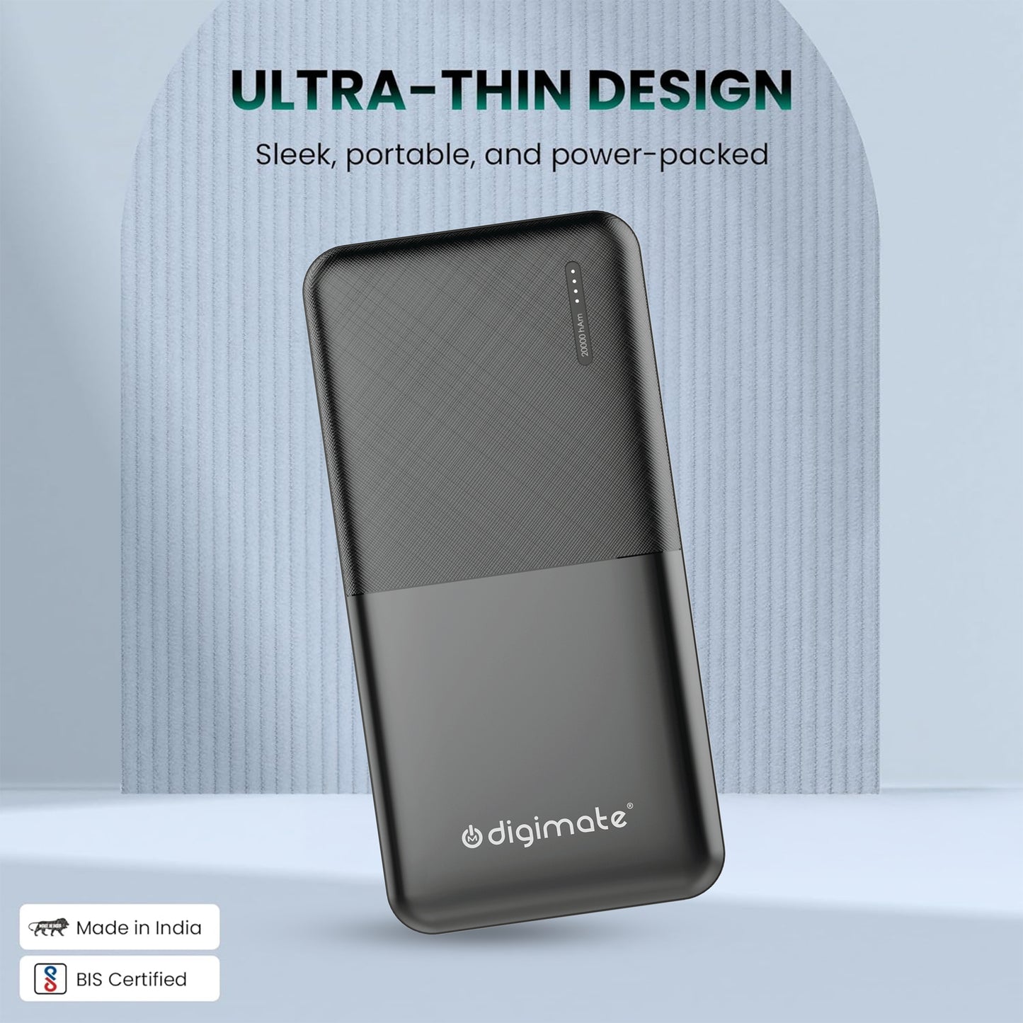 Digimate 20000mAh Power Bank, 10W Dual USB Fast Charging Quick Charge (DGPB-2002, Black)