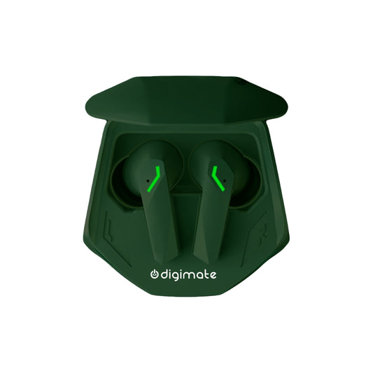DIGIMATE Powerpods Earbud With LED Light Charging Case 20 Hours Playtime, Water Resistance, Siri/Google Supoort (Black, DGMGO5-004)