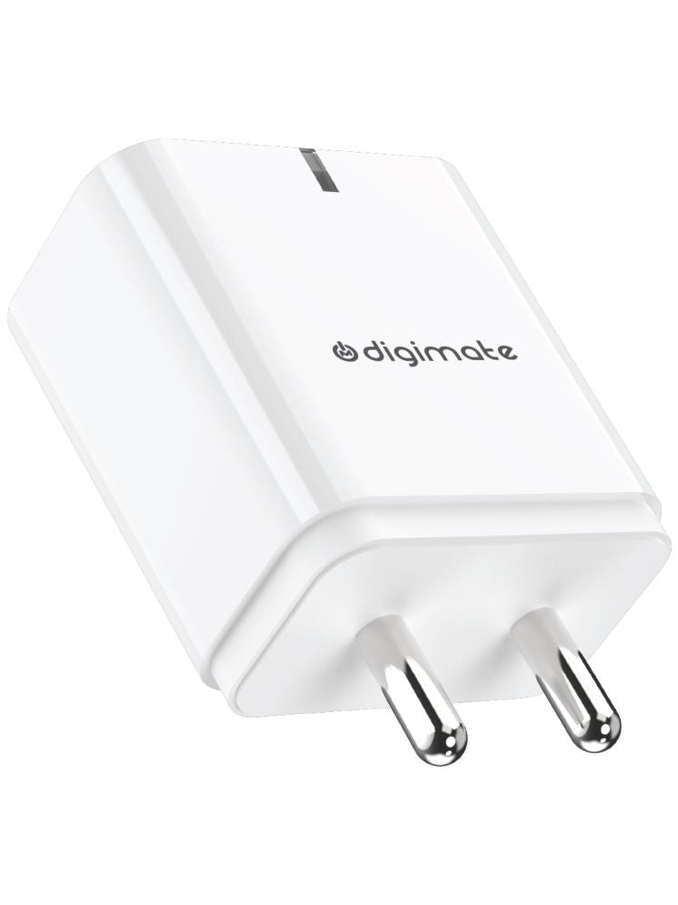 Digimate 2.4A Dual Port 15W Quick Charge With Micro USB Cable (White-DG-ADP-1002)