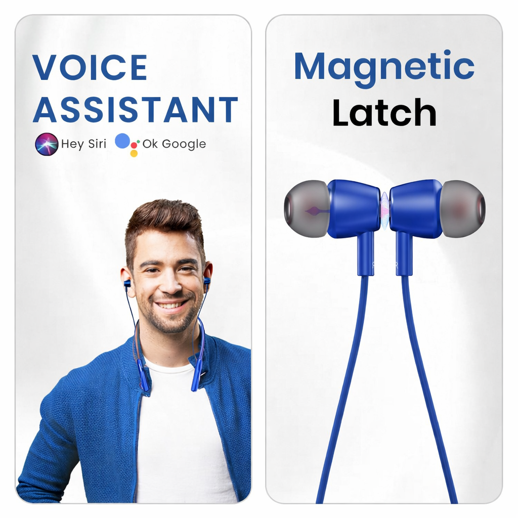 Digimate Dhun Neckband With 24 Hours Playtime, Bluetooth 5.2, 300mAh Battery, Type-C Fast Charge, Built-in Mic (DG-NB-1013-Blue)