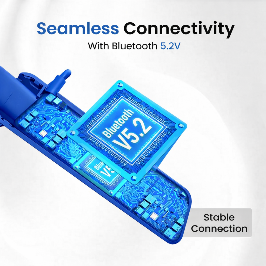 Digimate Dhun Neckband With 24 Hours Playtime, Bluetooth 5.2, 300mAh Battery, Type-C Fast Charge, Built-in Mic (DG-NB-1013-Blue)