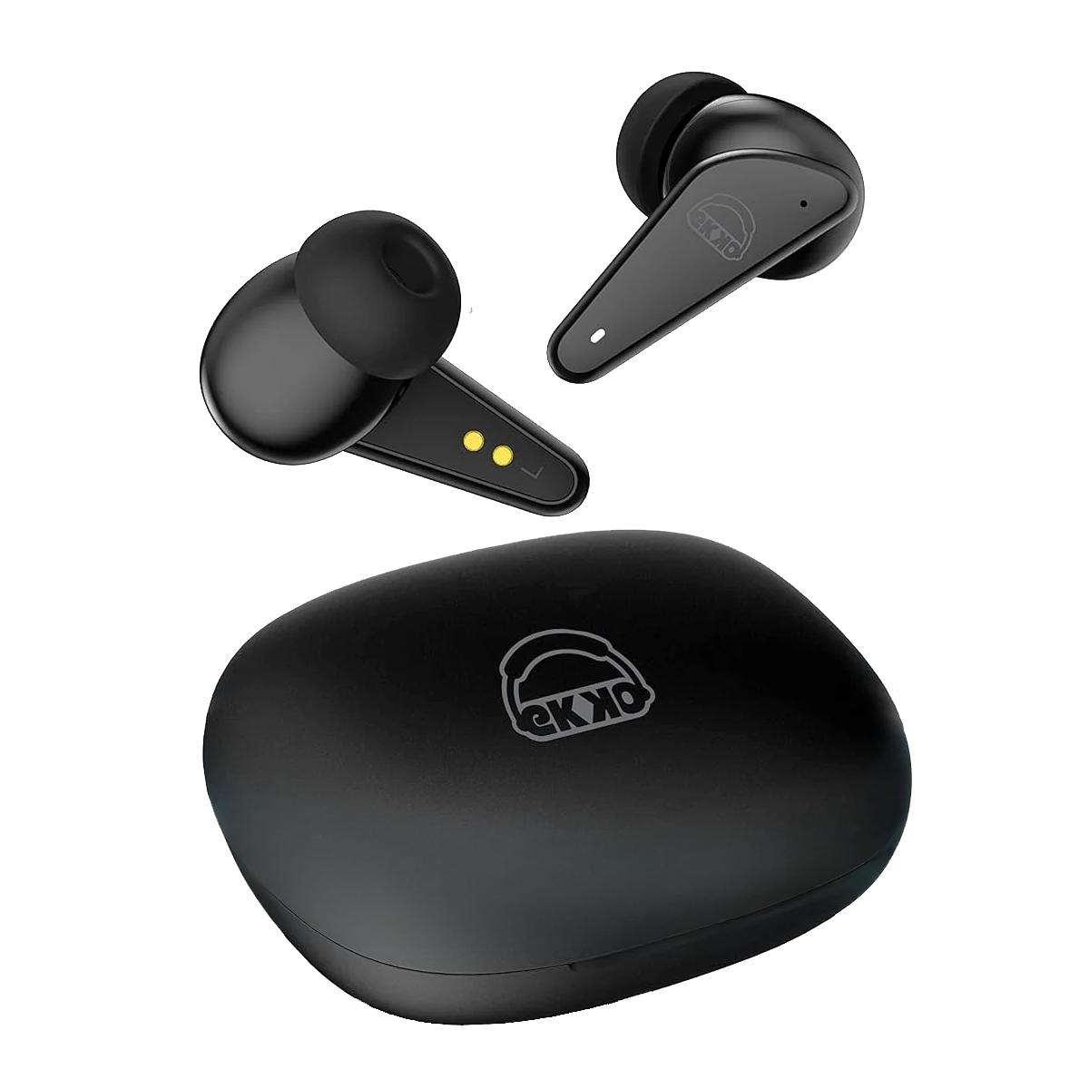 EKKO Earbeats T09: Mic, ENC Call Noise Cancellation, 40H Playtime, 10MM Driver, Twin Connect, Maxx Bass, Water Resistance (Black)