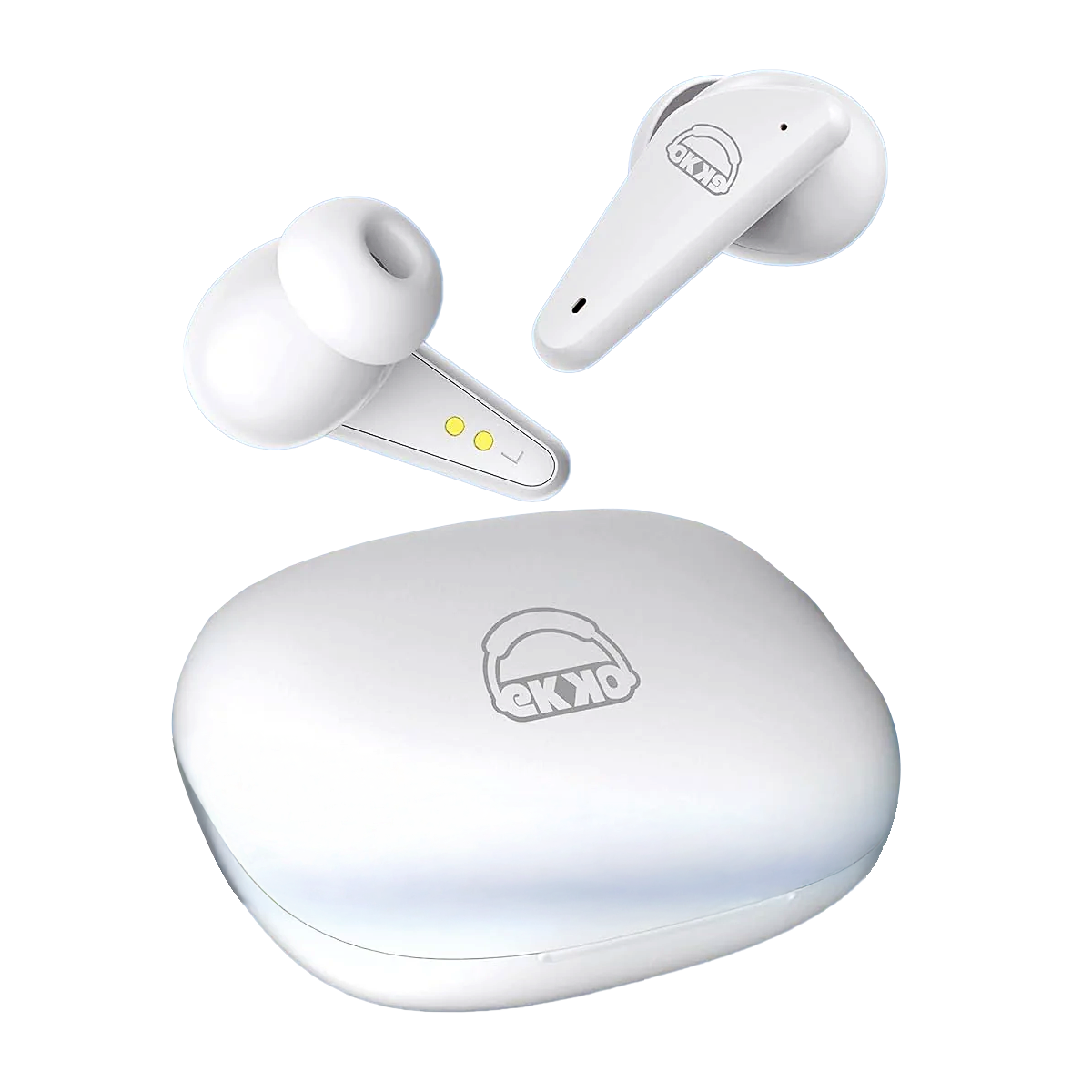 EKKO Earbeats T09: Mic, ENC Call Noise Cancellation, 40H Playtime, 10MM Driver, Twin Connect, Maxx Bass, Water Resistance (White)