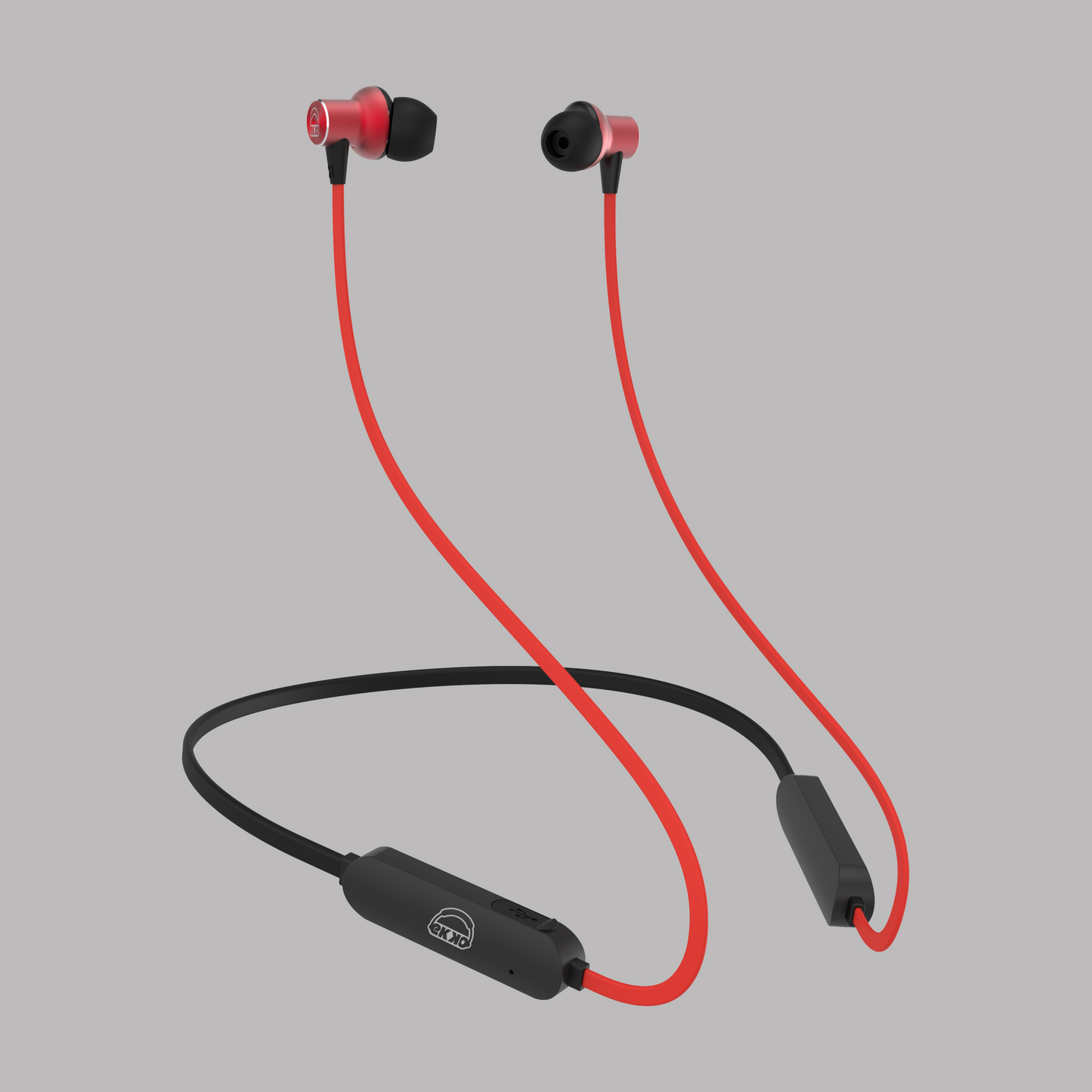 EKKO Unplug N02 Neckband with Super Sound Heavy Bass, Playback time Upto 15 Hours, Max BASS, TwinConnect, Siri & Google Assistant Activate (Red)