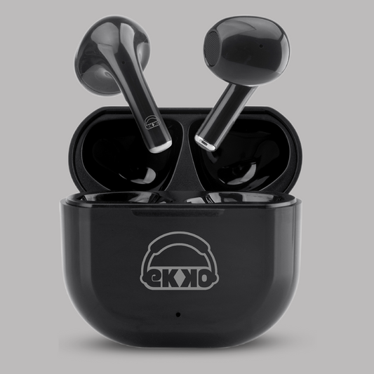 EKKO Earbeats T02: 10H Playtime, Siri & Google Assistant, Type C, 10MM Drivers, Mass Bass, Bluetooth 5.0, Ultimate Comfort (Black)