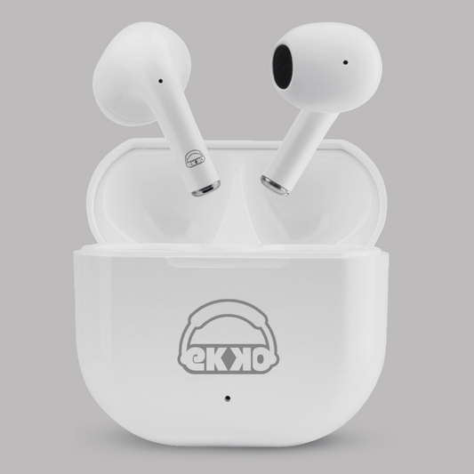 EKKO Earbeats T02: Siri & Google Assistant, Type C, 10MM Drivers, Mass Bass, Bluetooth 5.0, Ultimate Comfort (White)