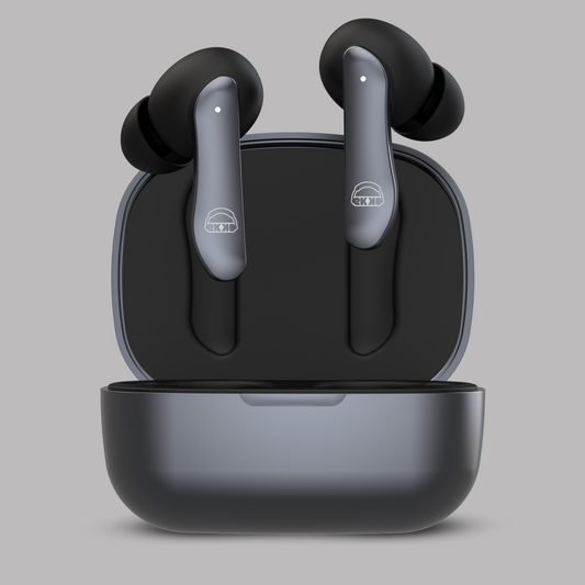 EKKO Earbeats T06: 10MM Driver, ENC Call Noise Cancellation, Touch Control, Massive Bass, IPX4 Water Resistancel TWS, Upto 60H Playtime, with Mic, Massive Bass, IPX4 Water Resistance (Black)