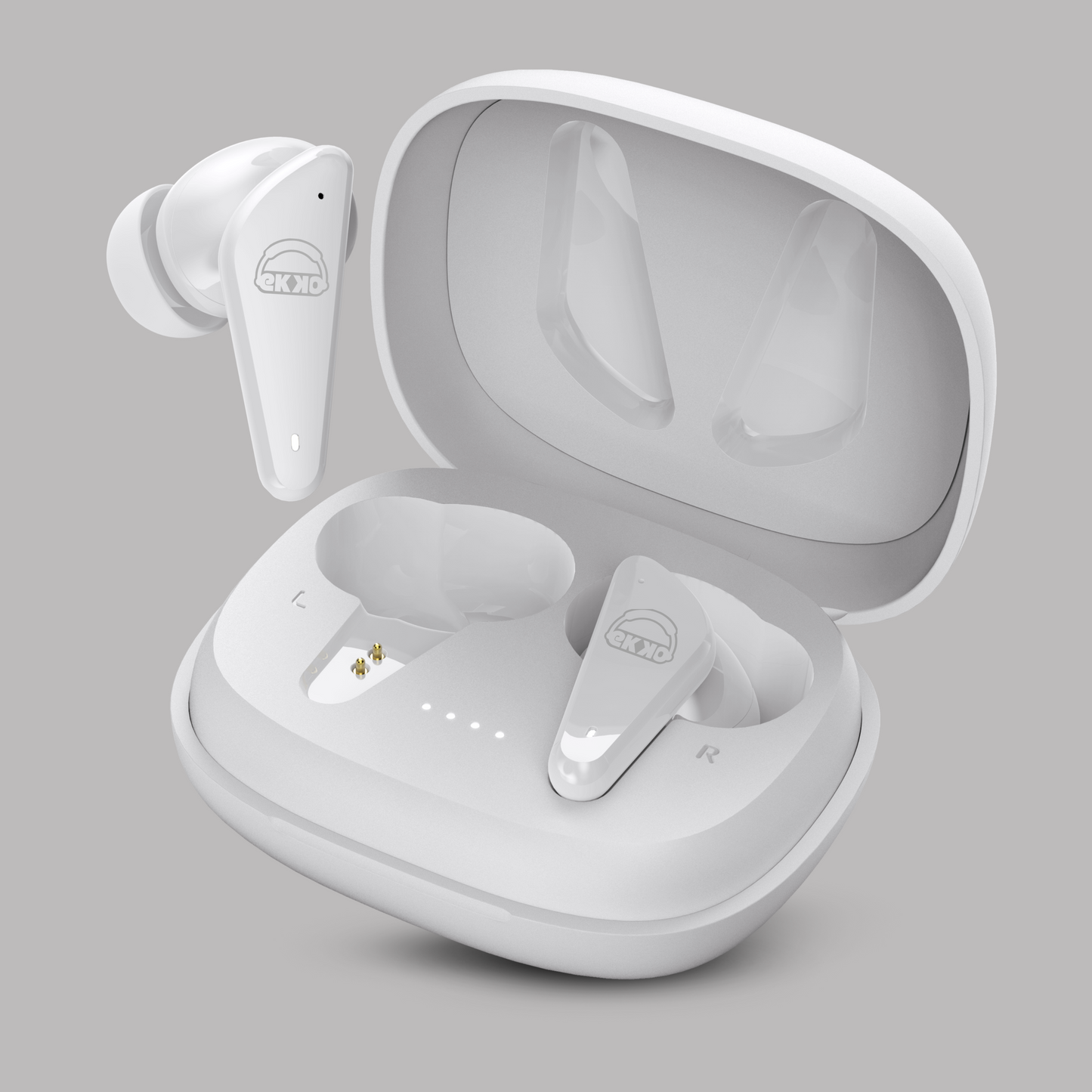 EKKO Earbeats T09: Mic, ENC Call Noise Cancellation, 40H Playtime, 10MM Driver, Twin Connect, Maxx Bass, Water Resistance (White)