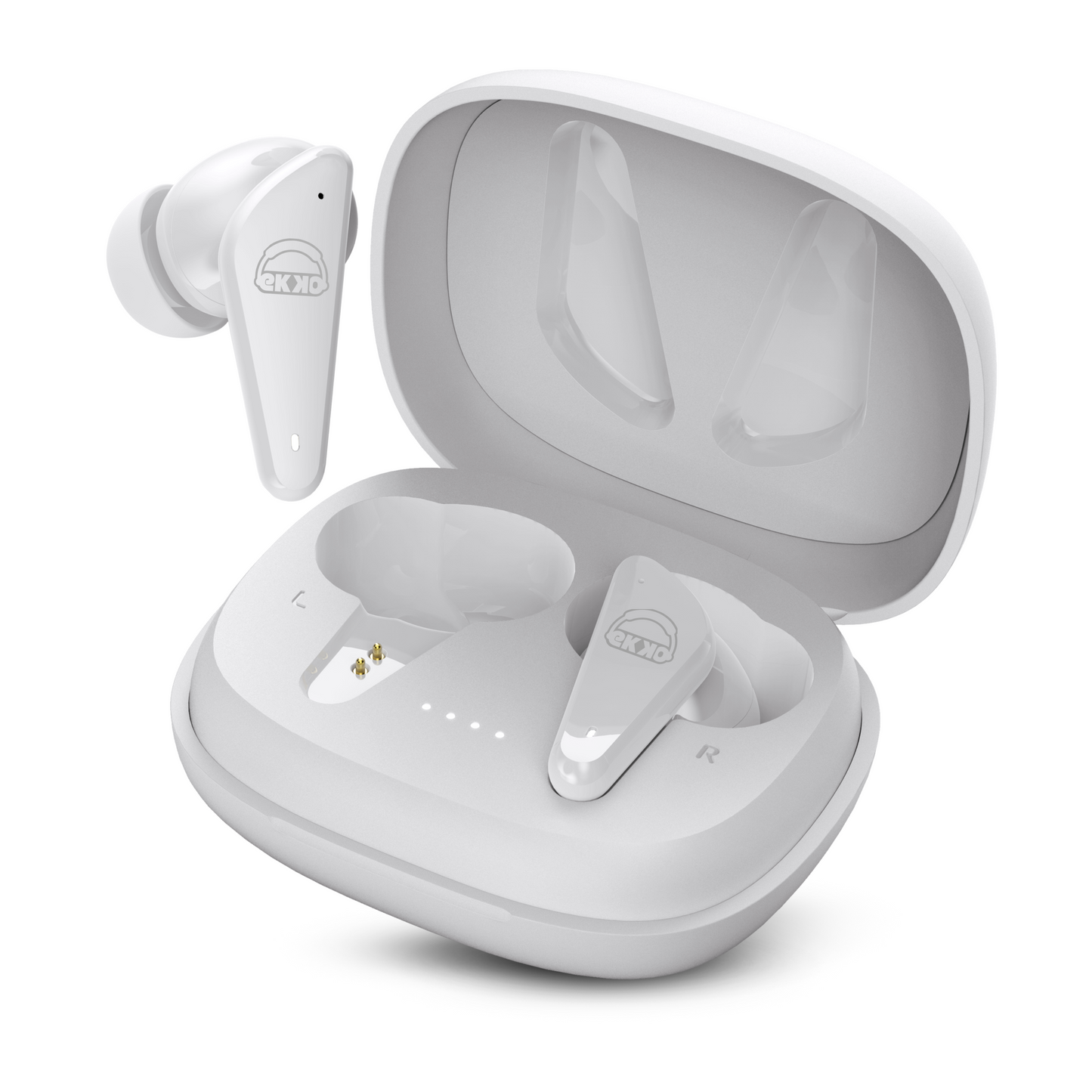 EKKO Earbeats T09: Mic, ENC Call Noise Cancellation, 40H Playtime, 10MM Driver, Twin Connect, Maxx Bass, Water Resistance (White)
