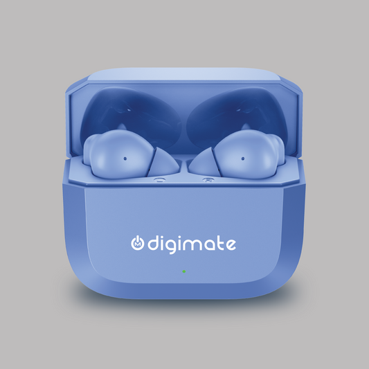 Digimate Enjoy TWS Earbuds | 120H Playtime | Bluetooth 6.0 | Dual Mic | Fast Charging | Touch Control | Voice Assistant (DG-EB-ENJOY-01-Blue)