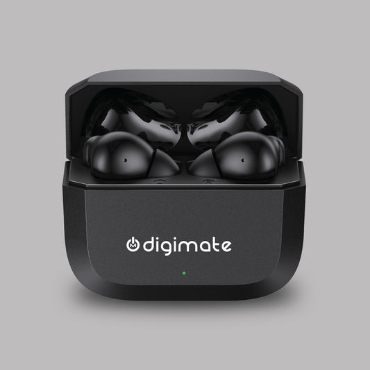 Digimate Enjoy TWS Earbuds | 120H Playtime | Bluetooth 6.0 | Dual Mic | Fast Charging | Touch Control | Voice Assistant (DG-EB-ENJOY-01-Black)
