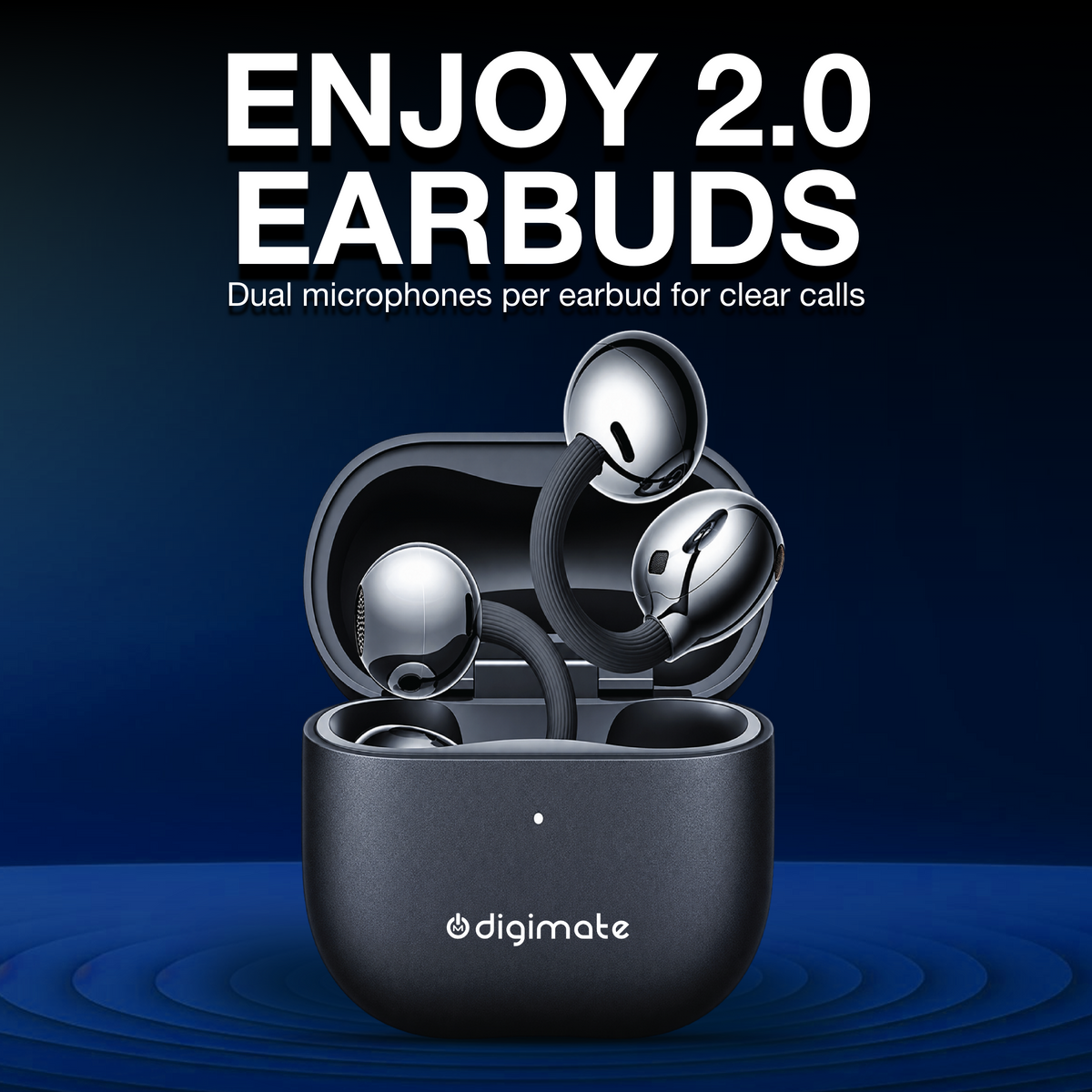 Digimate ENJOY 2.0 Wireless Bluetooth Earbuds | 120H Playtime | Bluetooth 6.0 | HD Dual Mic | Type-C Charging | 350mAh Battery