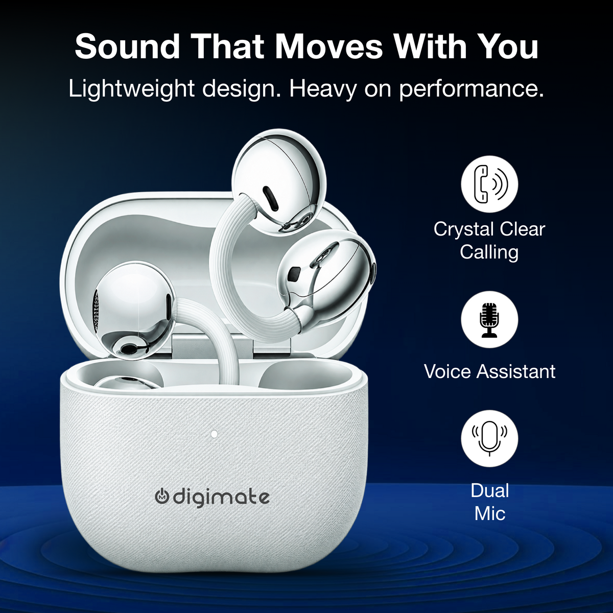 Digimate ENJOY 2.0 Wireless Bluetooth Earbuds | 120H Playtime | Bluetooth 6.0 | HD Dual Mic | Type-C Charging | 350mAh Battery