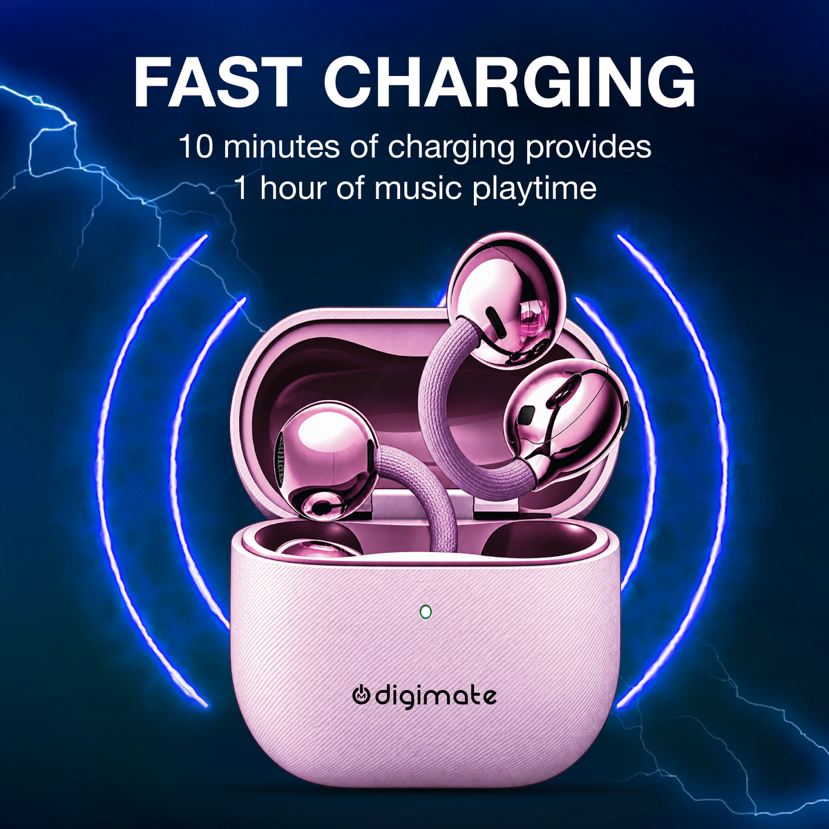 Digimate ENJOY 2.0 Wireless Bluetooth Earbuds | 120H Playtime | Bluetooth 6.0 | HD Dual Mic | Type-C Charging | 350mAh Battery