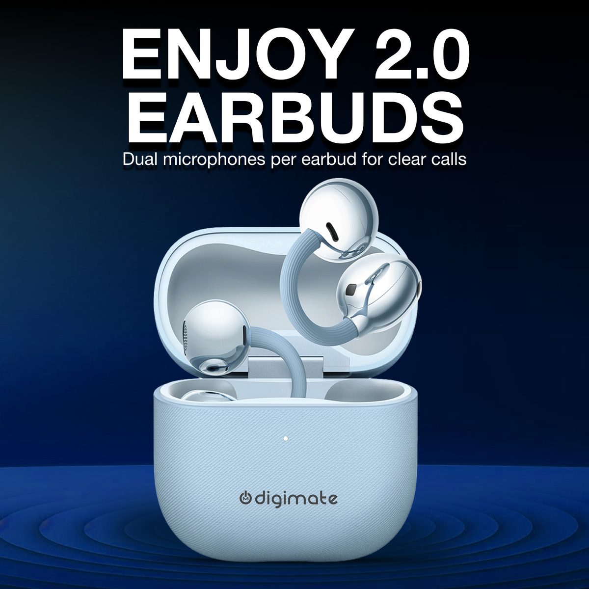 Digimate ENJOY 2.0 Wireless Bluetooth Earbuds | 120H Playtime | Bluetooth 6.0 | HD Dual Mic | Type-C Charging | 350mAh Battery