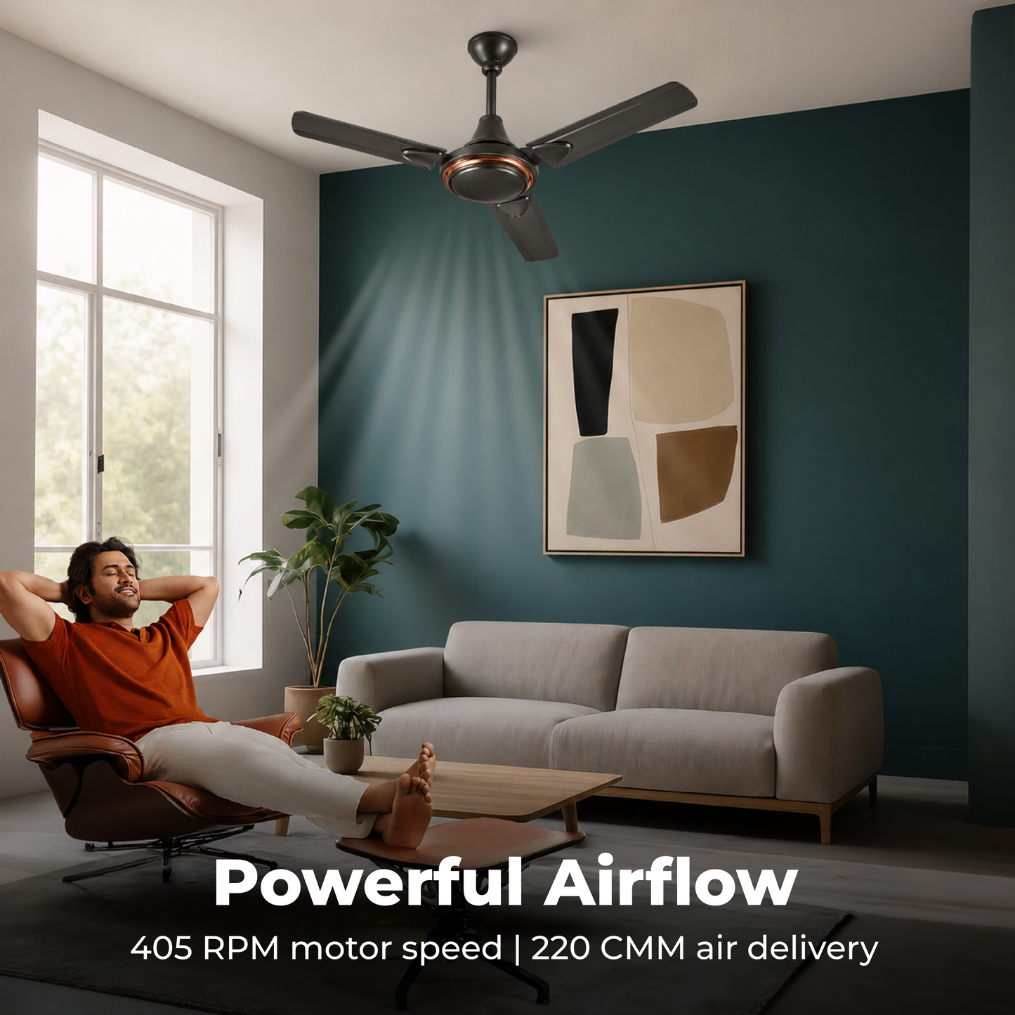 Digimate 1200mm (48 Inch) Ceiling Fan | 405 RPM High Speed | 220 CMM Air Delivery | 50W Energy Saving Motor | Silent Operation | Premium Matte Finish | Made in India