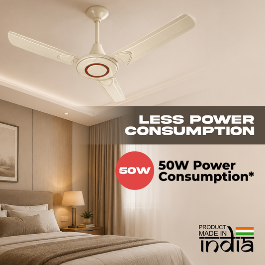 Digimate Classic 1200mm (48 Inch) Ceiling Fan | Premium Matt Finish | 50W Energy Efficient Motor | Pure Copper Winding | Double Ball Bearing | Extra 10% Off on Prepaid Orders – Coupon Auto Applied at Checkout (DG-Classic-CP-White)