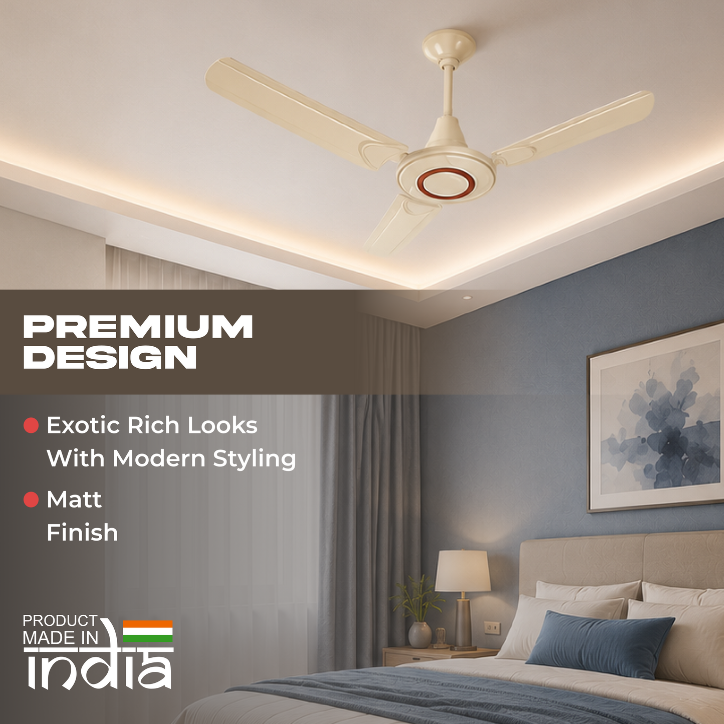 Digimate Classic 1200mm (48 Inch) Ceiling Fan | Premium Matt Finish | 50W Energy Efficient Motor | Pure Copper Winding | Double Ball Bearing (DG-Classic-CP-White)