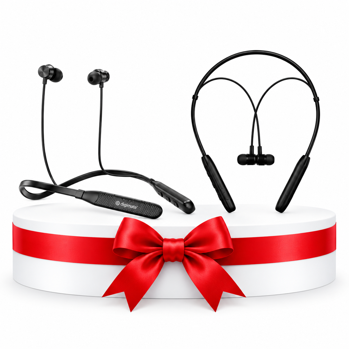 Digimate Masti + Melody Wireless Neckband Combo | 100H Playtime & Standby | Bluetooth 5.0 & 5.2 | Type-C Fast Charging | Voice Assistant