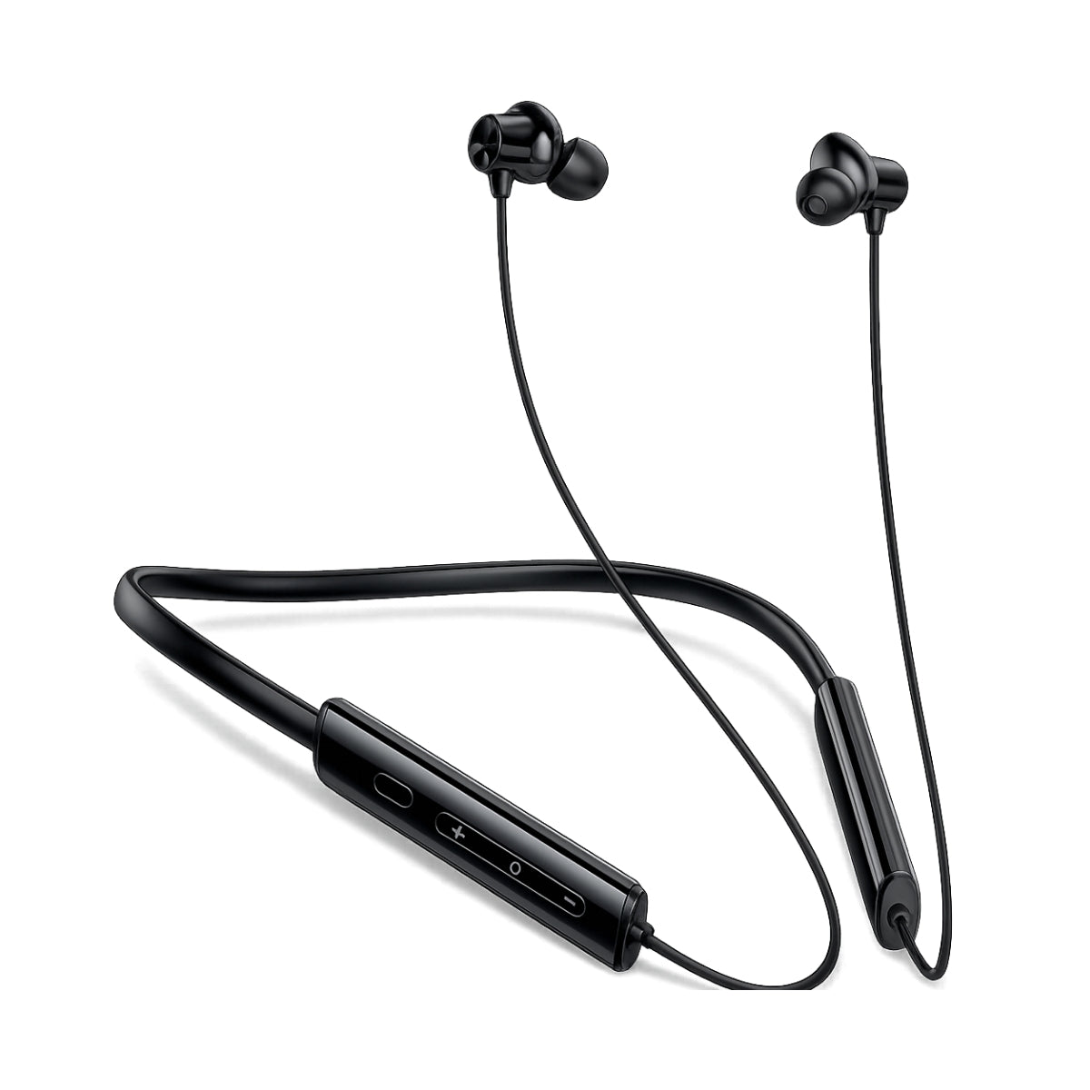 Digimate Hamsafaar Neckband, 100Hrs Playtime, 5.3 Bluetooth Type-C Fast Charging, IPX4 Water Resistant, Voice Assistant Support, Magnetic Switch (DG-NB-1012-Black)