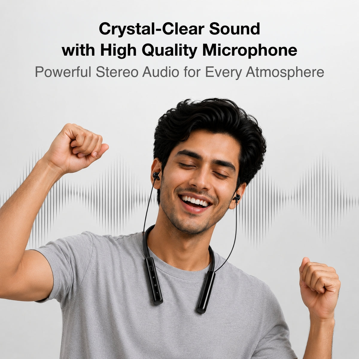 Digimate Hamsafaar Neckband, 100Hrs Playtime, 5.3 Bluetooth Type-C Fast Charging, IPX4 Water Resistant, Voice Assistant Support, Magnetic Switch (DG-NB-1012-Black)