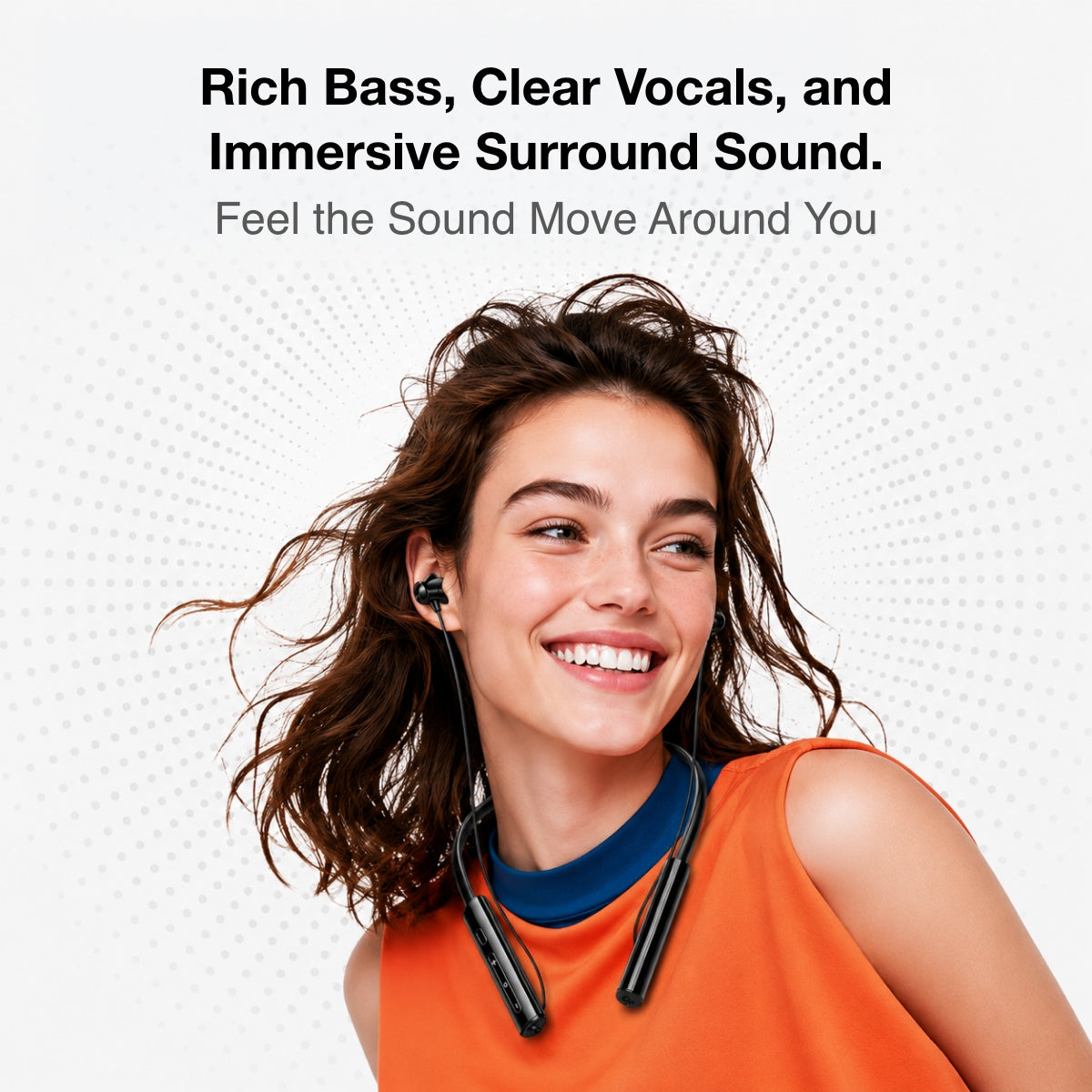 Digimate Hamsafaar Neckband, 100Hrs Playtime, 5.3 Bluetooth Type-C Fast Charging, IPX4 Water Resistant, Voice Assistant Support, Magnetic Switch (DG-NB-1012-Black)
