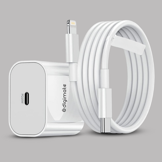 Digimate iPhone 20W Charger with Lightning Cable Compatible with iPhone 13/13Pro/13Promax 12/12pro/12Promax and more (White)(DG-ADP-1004)
