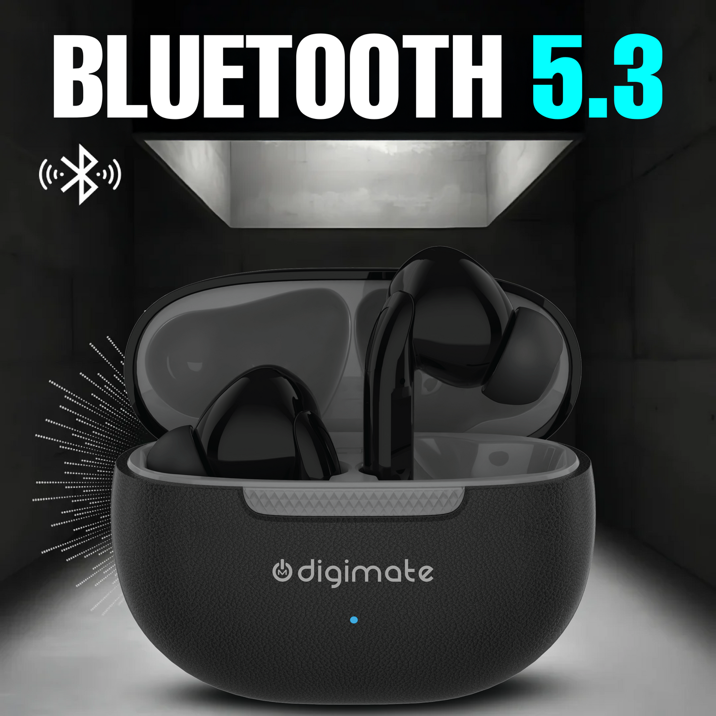 Digimate Jaalsa 300 Mins Playtime TWS Earbuds with Bluetooth 5.3, Dual Mic, 200mAh Battery (DG-EB-JAALSA-02, Grey)