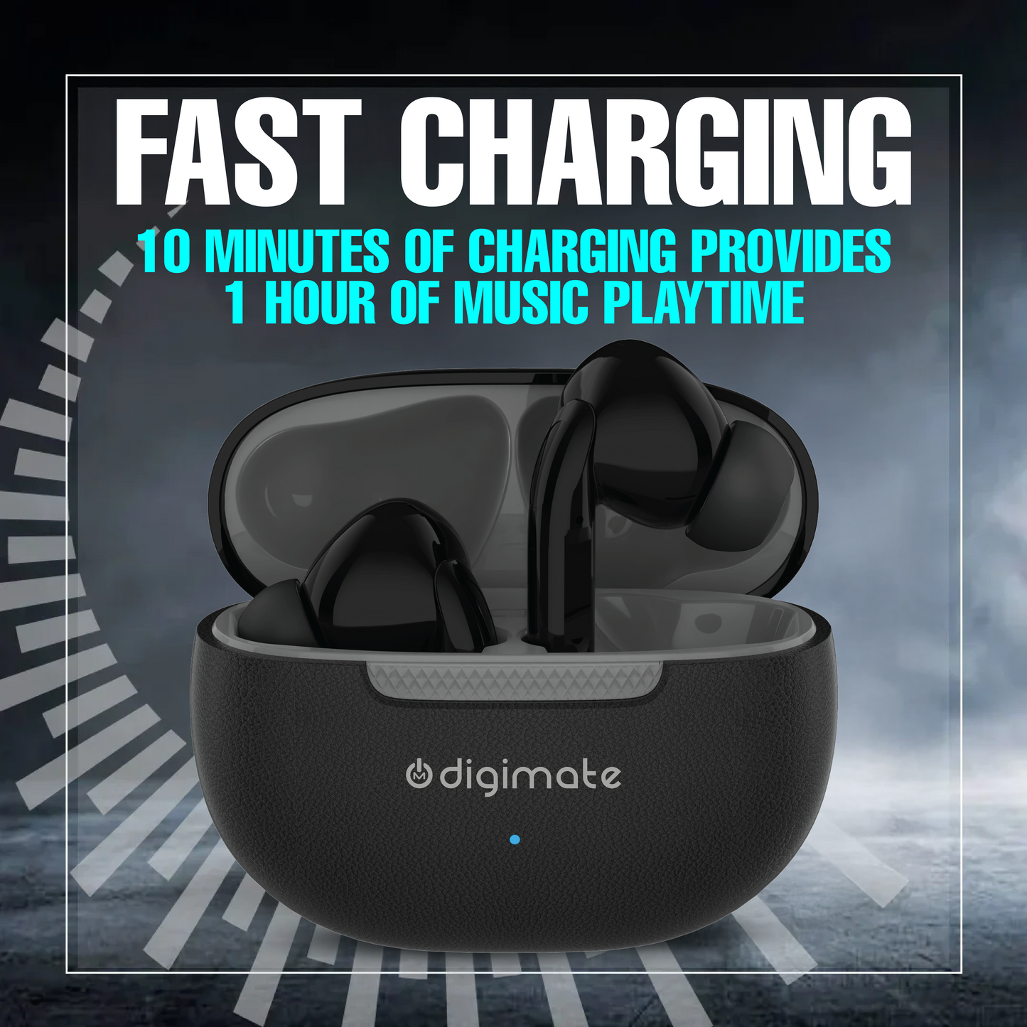Digimate Jaalsa 300 Mins Playtime TWS Earbuds with Bluetooth 5.3, Dual Mic, 200mAh Battery (DG-EB-JAALSA-02, Grey)