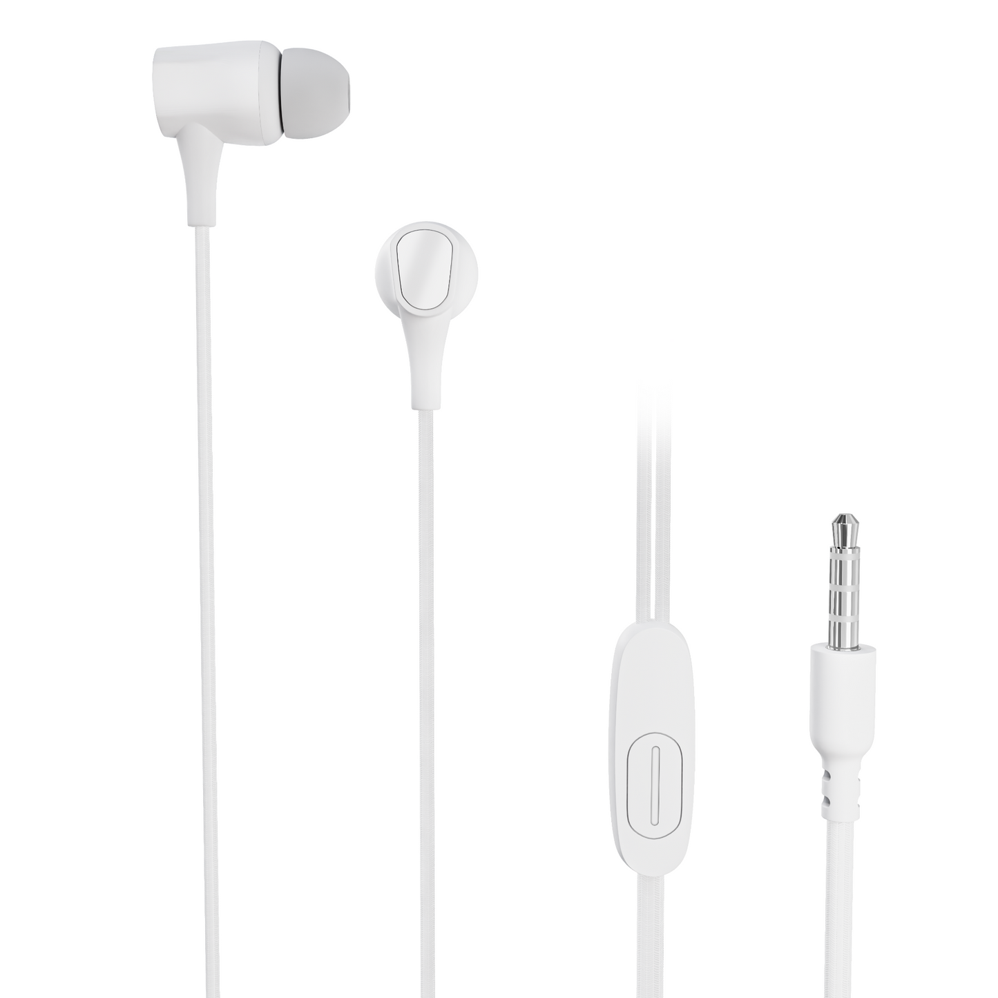 Digimate Jackbeat Wired Earphones with 3.5mm Jack, Tangle-Free Cable & In-Line Mic (DG-HF-1001, White)