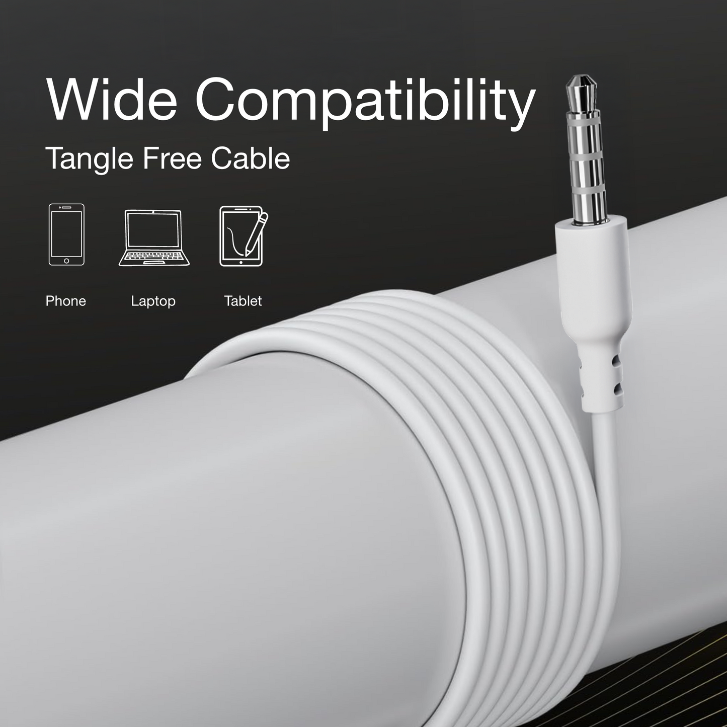 Digimate Jackbeat Wired Earphones with 3.5mm Jack, Tangle-Free Cable & In-Line Mic (DG-HF-1001, White)
