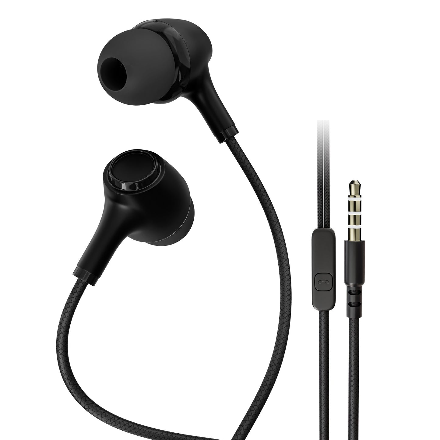 Digimate Jackbeat Wired Earphones with 3.5mm Jack, Tangle-Free Cable & In-Line Mic (DG-HF-1002, Black)