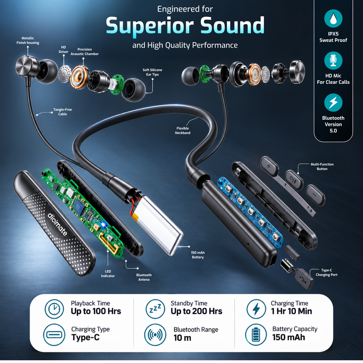 Ganesh Chaturthi Special Offer Digimate Buy PlugD TWS Earbuds & Get Masti Neckband FREE | 120H Playtime | Bluetooth 6.0 | HD Dual Mic | IPX5 | Type-C Fast Charging