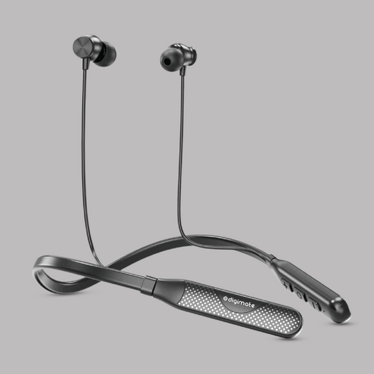Digimate Masti Wireless Bluetooth Neckband | Up to 100H Playtime | Bluetooth 5.0 | IPX5 Water Resistance | Type-C Fast Charging | Voice Assistant | 150mAh Battery | Stereo Sound (DG-NB-1018)