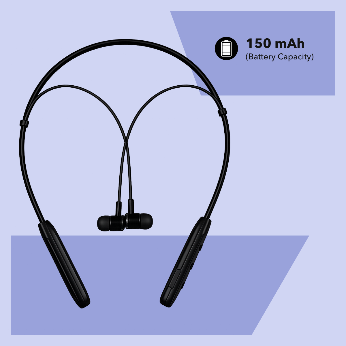 Digimate Melody Wireless Neckband, 100Hrs Standby, Bluetooth 5.2, Type-C Fast Charging, Voice Assistant Support (DG-NB-1014) with FREE Thudd Earbuds!! Limited Time Offer!