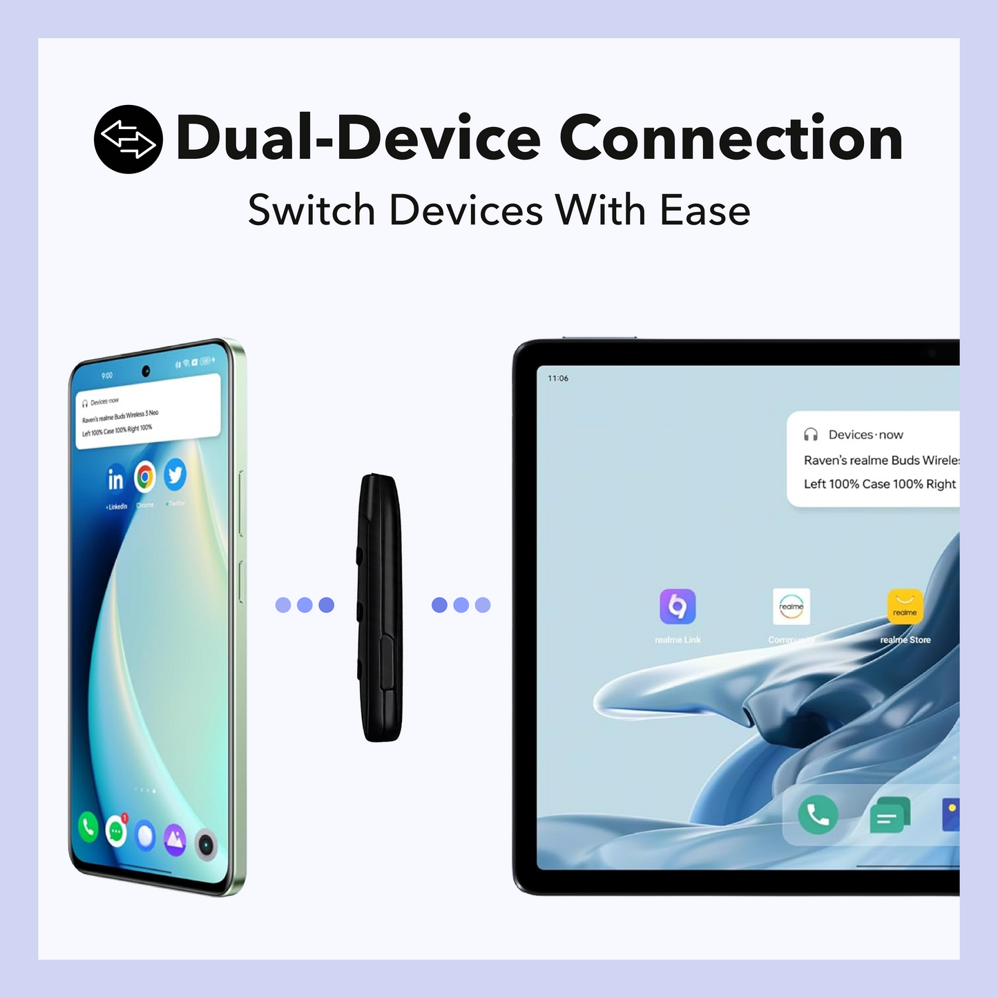 Digimate Thudd Wireless Earbuds with FREE Melody Bluetooth Neckband (DG-NB-1014) | Bluetooth 5.2, Type-C Fast Charging, Voice Assistant Support, 100Hrs Standby | Limited Time Offer