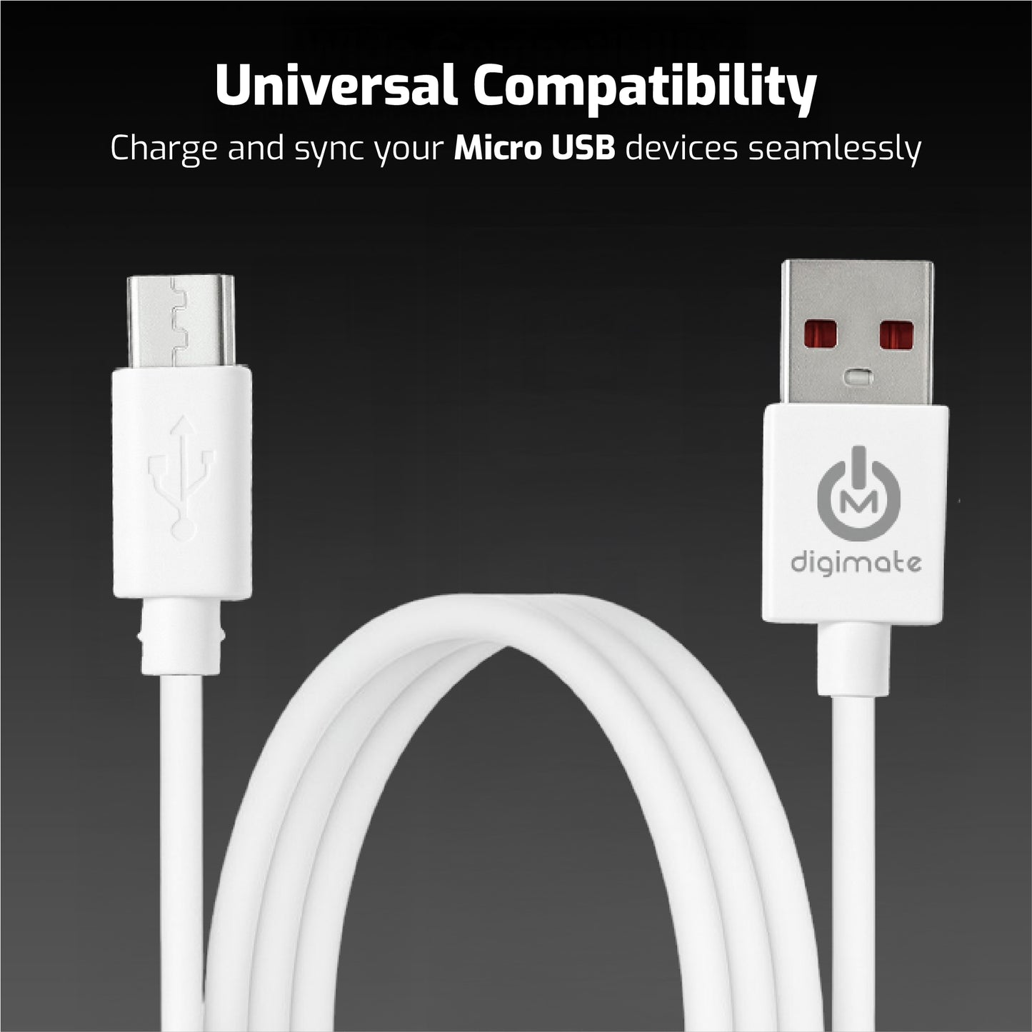 Digimate USB to Type-C Data Cable, Super Fast Charging, 45W Support, 480 Mbps Speed, TPE Material